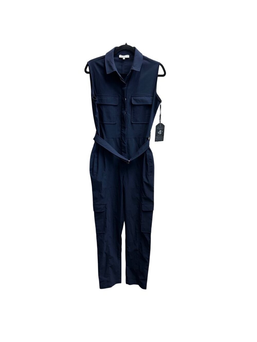 Anatomie Lola Jumpsuit NWT Womens Sz S Navy Blue Cargo Utility Travel Stretch